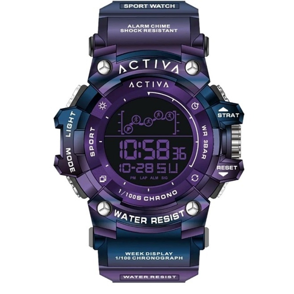 Activa X Invicta Summit Digital Watch 50mm Iridescent Purple Watch